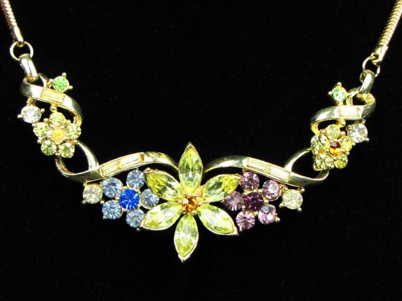 Beautiful Coro Honoré Citrine Pastel Stones Star Flower Necklace image 1