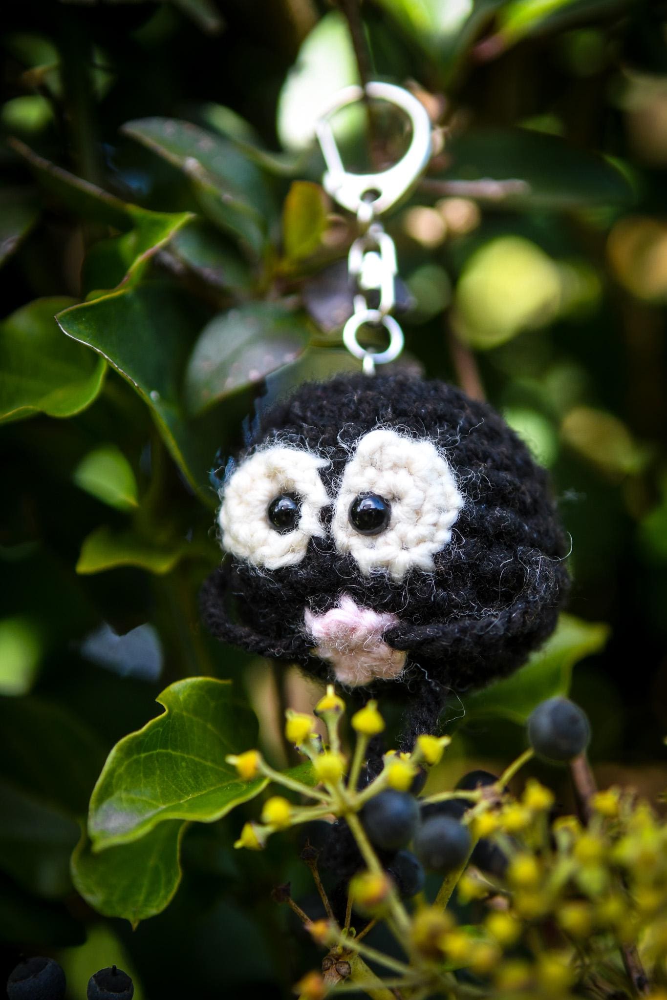 Soot Sprite Crochet Keychain With Stars | Studio Ghibli