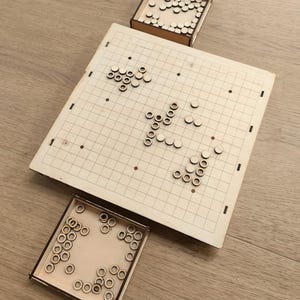 Laser Cut GO Board Game – Japanese Strategy Game Digital Download – DIY CNC Wood Game File – 3mm Material Vector Template