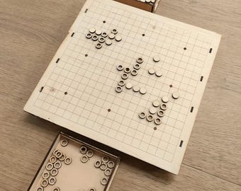 Laser Cut GO Board Game – Japanese Strategy Game Digital Download – DIY CNC Wood Game File – 3mm Material Vector Template