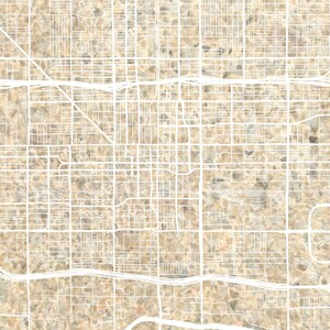 PHOENIX carte tissu urbain aquarelle texture peinture ARIZONA plan de la ville (impression d'art) remise des diplômes mariage anniversaire agent immobilier cadeau roche