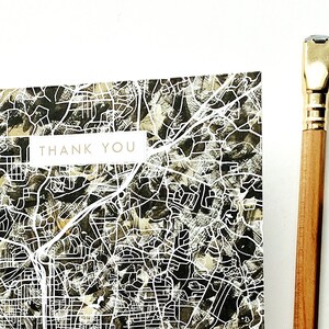 ATLANTA Georgië kaart dank u kaart aquarel stadskaart wenskaart kaart makelaar Bedankt bewegende leraar Gift Penpal