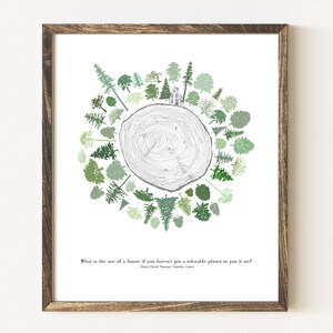 STATE TREE Rings (Art Print) Earth Day Arbor Day Thoreau Forest USA American State Trees Cottage House Rustic Decor Gift