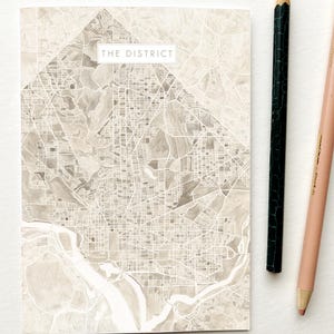 WASHINGTON DC The District Greeting Card City Nickname Watercolor City Map Realtor Thanks Moving Teacher Gift Penpal