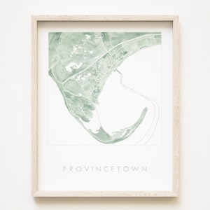 PROVINCETOWN Cape Cod Massachusetts Karte Aquarell Druck Massachusetts Map Blockplan (Kunstdruck) Hochzeit Makler Geschenk Dekor Urlaub zu Hause