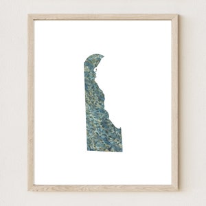 DELAWARE État carte tissu urbain aquarelle Texture peinture USA (impression d'art) carte murale remise des diplômes anniversaire de mariage agent immobilier cadeau