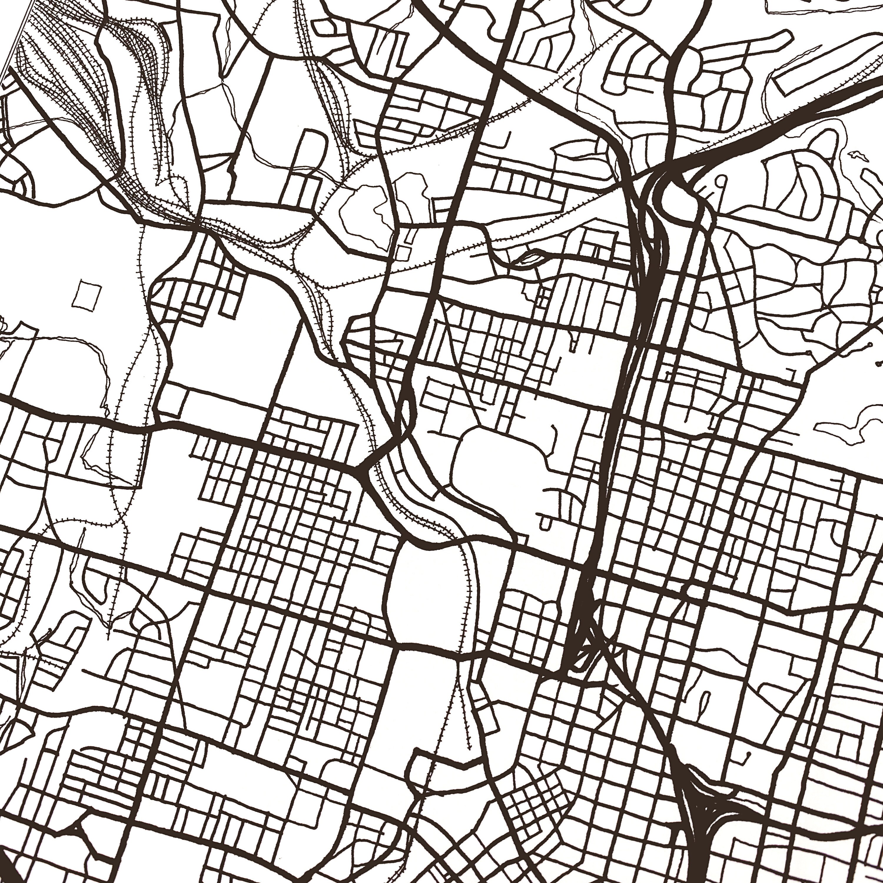 ATLANTA Map Street Map Georgia City Map Drawing Black and | Etsy