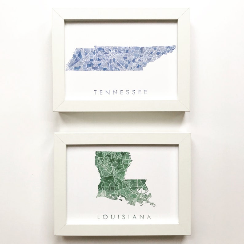 TENNESSEE Watercolor State MAP Art Print Custom Mark Your Town City Home Family Wedding Gift Anniversary Moving Realtor image 9