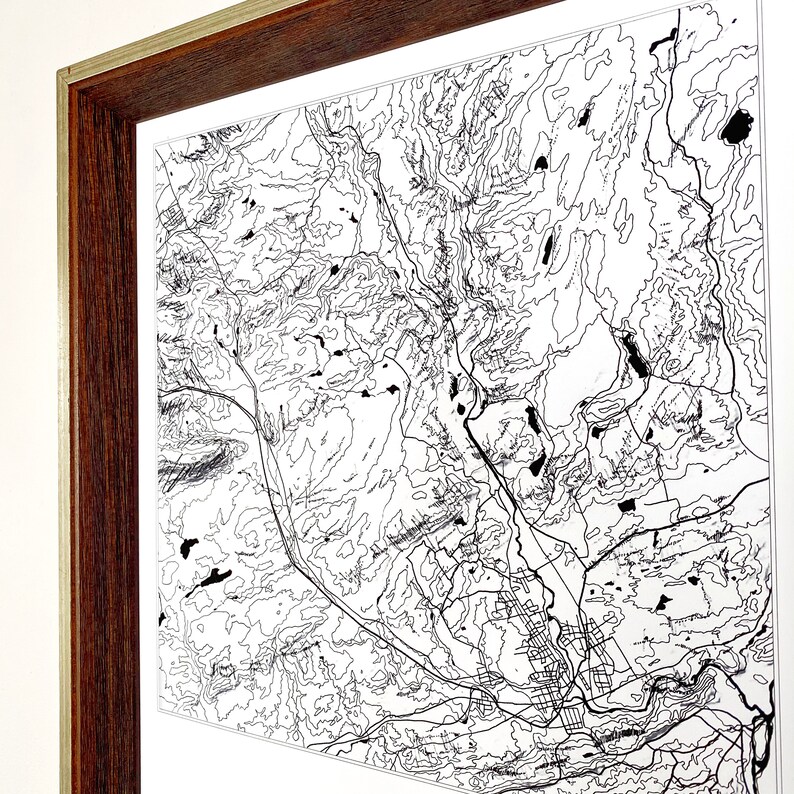 POCONOS Mountains Hand Drawn Map Street Map Pennsylvania | Etsy