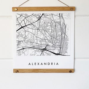 ALEXANDRIA Stratenplan VIRGINIA City Lines Map (Art Print) Reizen Moving Realtor Huwelijkscadeau Potomac Washington DC