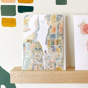 ColorFULL OLYMPIA Aquarell Karte Oly Grußkarte Klappkarte Washington City Spitzname Karte Makler Dank Umzug Lehrer Geschenk Penpal