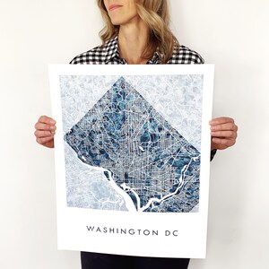 WASHINGTON DC Stadtplan Stadtplan (Kunstdruck) Landkarte Stadtplan Realtor Wellen