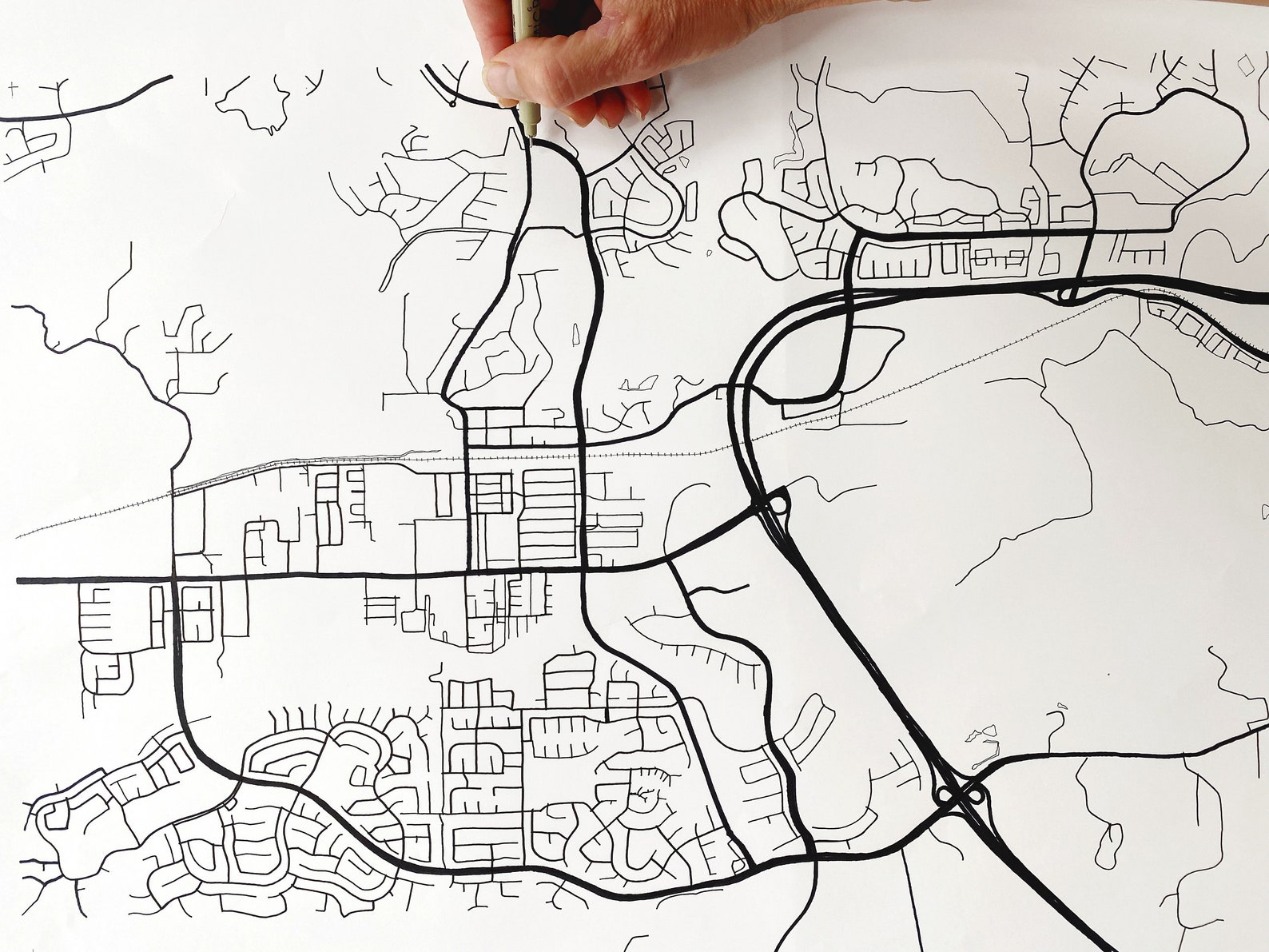 MOORPARK Map Street Map CALIFORNIA City Map Drawing Black and Etsy