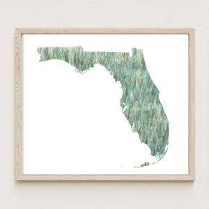 FLORIDA State Map Urban Fabric Watercolor Texture Painting (Art Print) Map Wall Graduation Wedding Anniversary Realtor Moving Gift