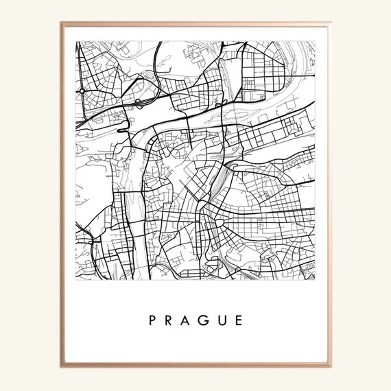 PRAGUE Map Hand Drawn Street Map CZECH REPUBLIC City Map | Etsy