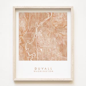 DUVALL Washington kaart topografische aquarel wassen (kunstprint) North Cascades bruiloft makelaar bewegende cadeau kaart muur Seattle Snoqualmie