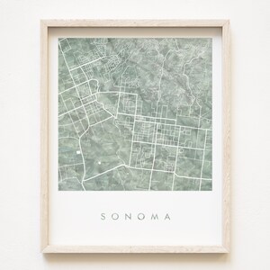 SONOMA California Map Watercolor Wash City Map (Art Print) Wedding Map Wall San Francisco Realtor Moving Travel Local Gift