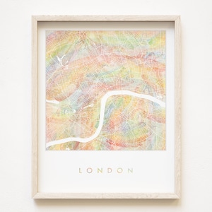 Carte arc-en-ciel de la fierté de Londres, impression de carte, plan d'îlot urbain queer (impression d'art) Angleterre, Royaume-Uni, cadeau d'anniversaire de mariage, cadeau d'anniversaire de mariage, carte murale de voyage