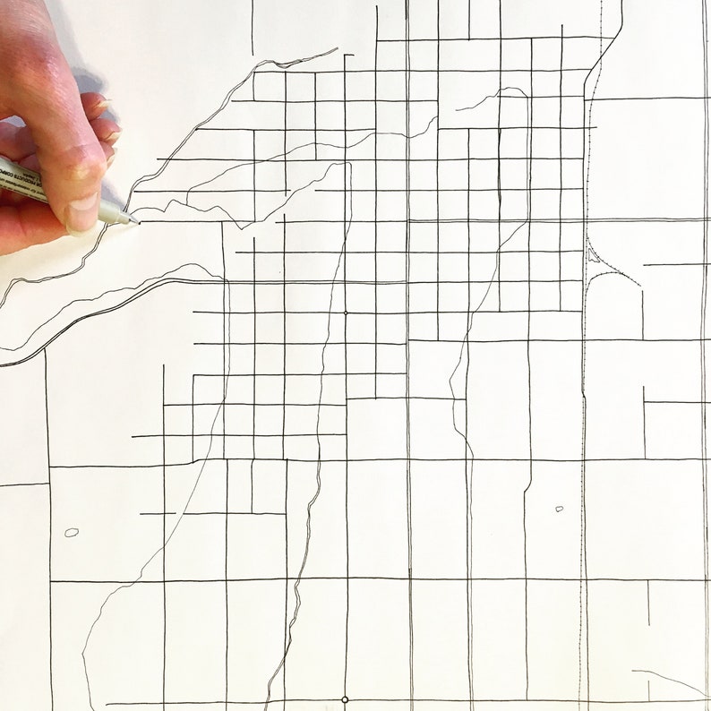 LOGAN UTAH Map Street Map City Map Drawing Black and White | Etsy