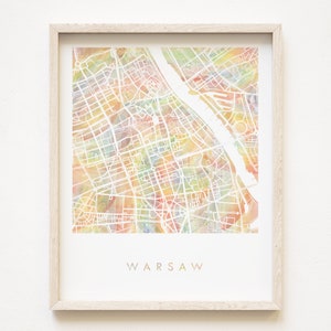 Mapa del arco iris del orgullo de VARSOVIA, Mapa de acuarela, Plano de bloques de ciudades impresos (Impresión artística), Polonia, Aniversario de bodas polaca, Regalo de viaje europeo, Mapa de pared