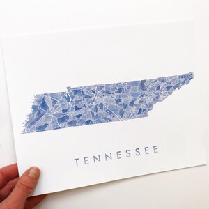 TENNESSEE Watercolor State MAP Art Print Custom Mark Your Town City Home Family Wedding Gift Anniversary Moving Realtor image 4