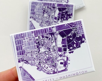 University of Washington Seattle Campus Map (MAGNET) Student Alumni Faculty Graduation Moving Gift Wedding Favor Refrigerator Collegiate