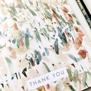 PAINT MARKS Thank You Card Watercolor City Accidental Painting Watercolor Folded Greeting Card City Map Realtor Thanks Moving Teacher Gift