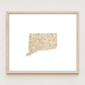Carte de l'état du Connecticut, tissu urbain, peinture texturée à l'aquarelle des États-Unis (impression d'art) carte murale remise des diplômes anniversaire de mariage cadeau agent immobilier
