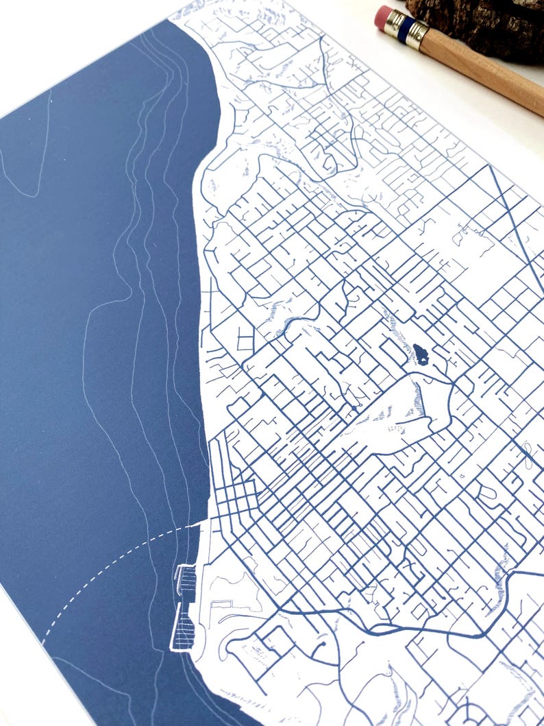EDMONDS Map Hand Drawn Street Map WASHINGTON City Map Drawing Blueprint ...