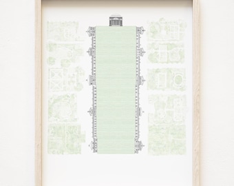 UVA Academical Village and Gardens (Art Print) University of Virginia Graduation Gift Wedding The Lawn Thomas Jefferson Architect Watercolor