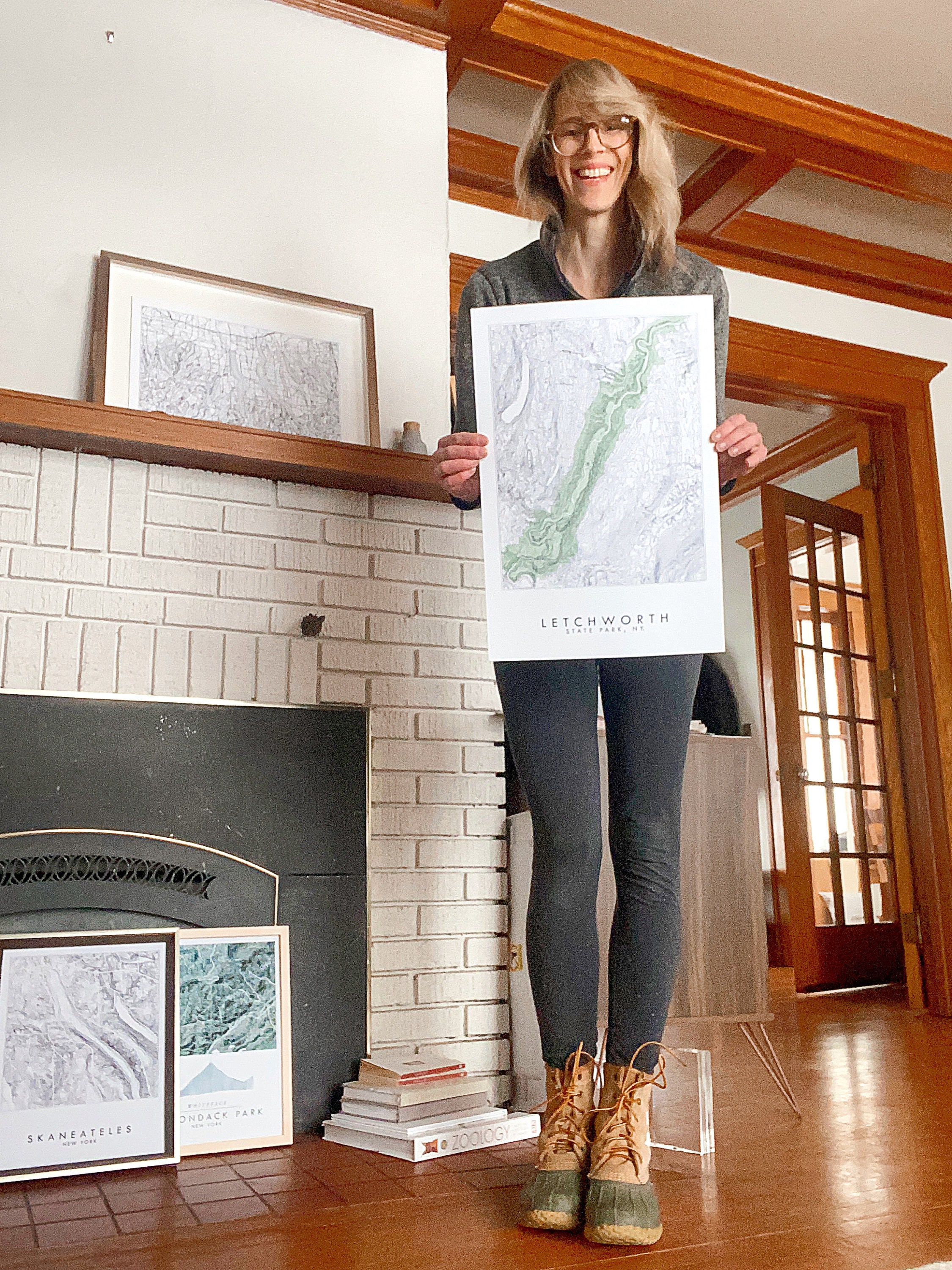 LETCHWORTH Hand Drawn Map New York State Park Topographic Drawing