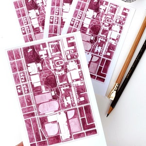 Universität von Puget Sound ups studio Aquarell Karte Standard POSTKARTE Graduierung Geschenk Collegiate Logger Dekor Penpal Lehrer Hinweis Tacoma