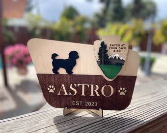 Custom National Park Style Dog Sign: Personalized Bark Ranger Decor