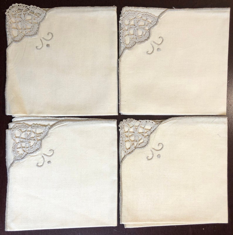 Vintage Linen Napkins set of 4 image 5