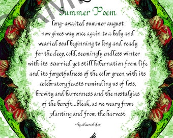 5x7 Blank Cards/Matted Prints  - "Summer Poem" with Abstract Art