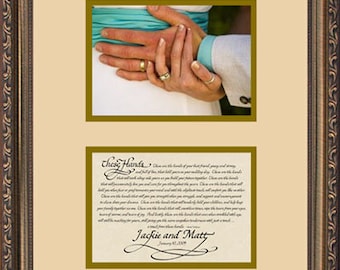 These Hands Personalized Calligraphy Poem Photo Matte - Wedding and Anniversary Gift