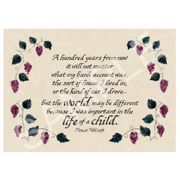 One Hundred Years From Now Print - Etsy
