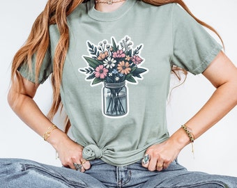 Floral T Shirt for Flower Lover Shirt for Her Comfort Colors Floral Shirt Gift for Her