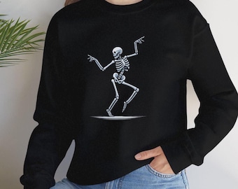 Dancing Skeleton Hoodie: Funny Halloween Sweatshirt