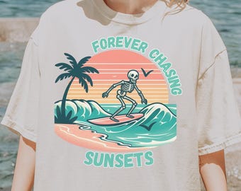 Komfort Farben Sommer Shirt Surfer Shirt Surfer Geschenk Sommerferien Shirt Strand Urlaub Shirt Strand Vibes Strand Mädchen Shirt Küsten Mädchen