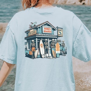Skeleton T Shirt for Beach Lover Shirt for Surfing Lover Shirt Surfboard Shirt for Skeleton Lover Gift for Ocean Lover Gift for Girl Shirt