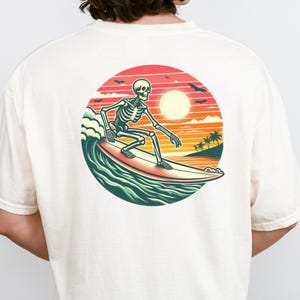 Surfing Skeleton Shirt for Surfing Lover Gift Shirt for Beach Lover Gift for a Skeleton Lover Gift Beachy Shirt Summer Shirt Trendy Beach