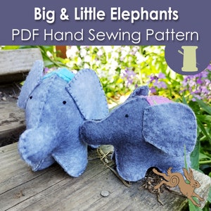 Elephant Sewing Pattern PDF, Elephant Sew Pattern, Baby Elephant Sewing Pattern, PDF sewing pattern for child, PDF sewing pattern toy doll