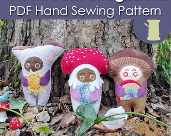 Patrón de peluche de seta, patrón de seta de peluche en PDF, patrón de muñeco de seta de peluche, patrón de costura en PDF para niños, regalo de costura para niños