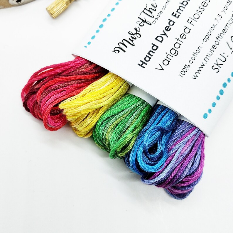 Embroidery Floss Palette Rainbow Embroidery Floss Hand Dyed Etsy