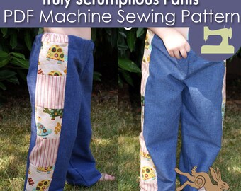 Patrón de pantalones en PDF para niños, patrón de pantalones en PDF para bebés, patrón de pantalones patchwork en PDF, patrón de pantalones patchwork, patrón de pantalones elásticos, mejor