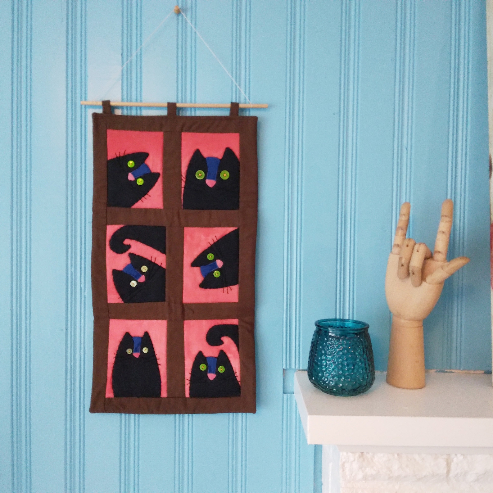 Cat Wall Hanging Cat Sewing Pattern Pdf Wall Hanging Etsy