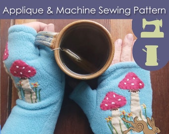 Wristwarmer pattern, Wrist warmer fingerless, Wrist warmers fleece, Wrist warmers for women, Sewing gift pattern, sewing gift for kids, PDF