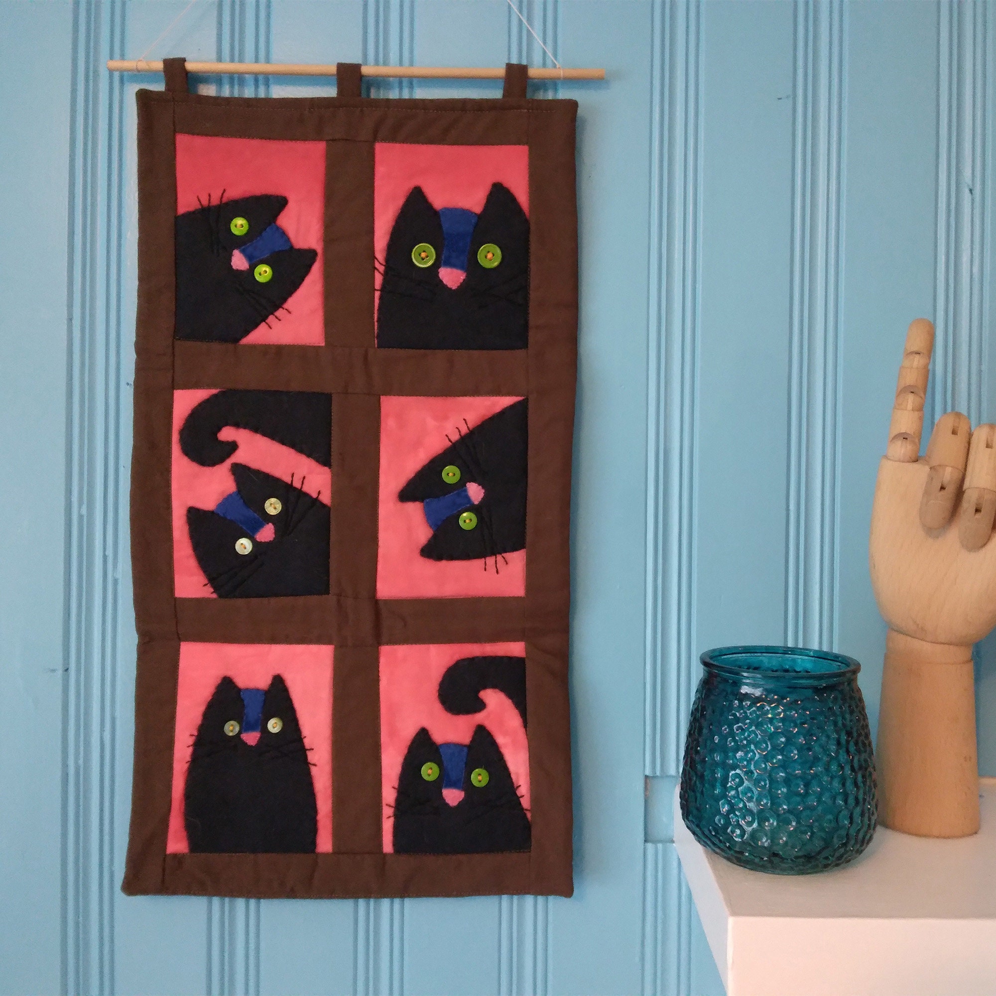 Cat Wall Hanging Cat Sewing Pattern Pdf Wall Hanging Etsy