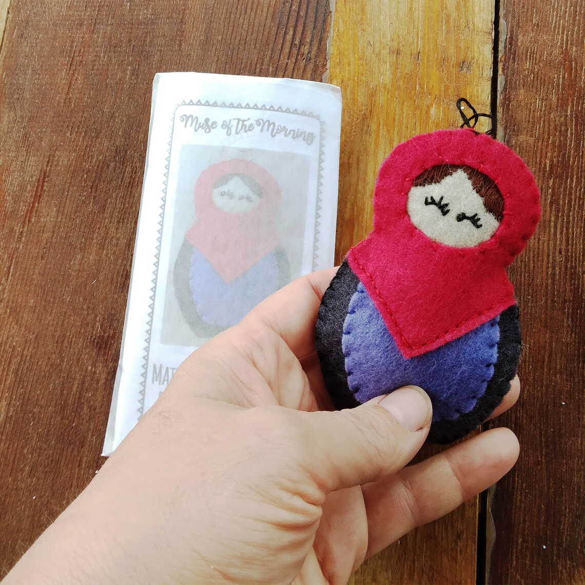 Matryoshka Ornament Wool Felt Sewing Kit for Beginners Etsy
